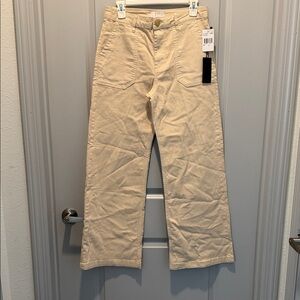 Kut from the Kloth Meg Utility Pocket High Waist Wide Leg Pants in Beige | Sz 6